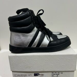 Gucci kids Black and Silver High-Top Sneakers